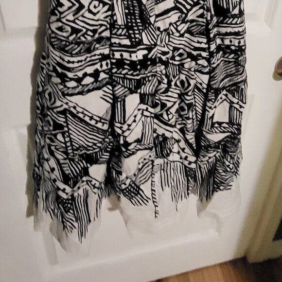 Donna Morgan Linen Dress Black and White Sundress - Picture 4 of 4